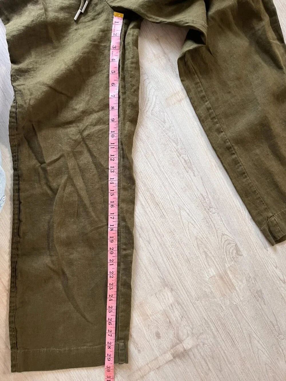 Quince 100% European Linen Wide Leg Pants Martini Olive S